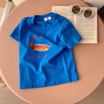 Ropa para niños, camisetas para niños y niñas, ropa para niños, camisetas de dibujos animados, ropa para bebés, camisetas de algodón con estampado de verano.