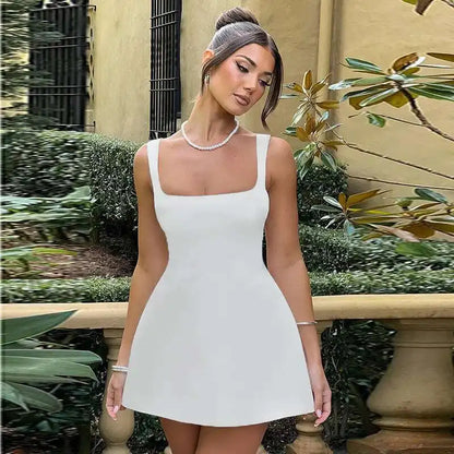Townlike Waist Wrap Elegant A-line Dress Women Spaghetti Strap Mini 2024 Spring Summer Dress Backless Sexy Party Dresses