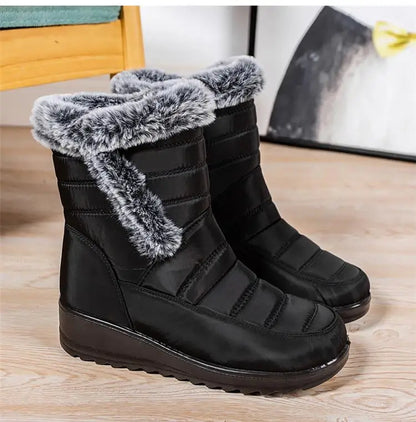 Botas de nieve para mujer, zapatos sólidos para mujer, zapatos impermeables para mujer, botines nuevos, botas planas para mujer, zapatos de invierno para mujer, botas