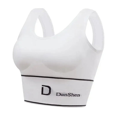 Chaleco deportivo para mujer, sin aros de acero, ropa interior a prueba de golpes, top de tubo, ropa exterior, combinable, espalda en forma de U, talla grande.