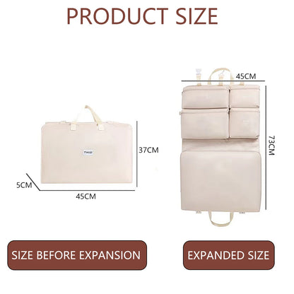 Organizador de viaje para sujetadores, ropa interior, calcetines, bolsa de almacenamiento colgante, bolsa impermeable para cosméticos y artículos de tocador, bolsa de viaje grande