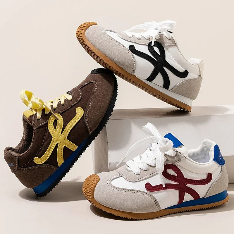 Zapatos para niños, primavera 2025, nuevos, de moda, de caña baja, para niñas y niños, con cordones, Forrest Gump, zapatillas de correr para niños