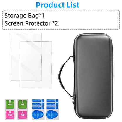 Cristal + Estuche de transporte para consola Rog Ally X Accesorios para Asus Rog Ally X Protector de pantalla + Bolsa de almacenamiento protectora portátil