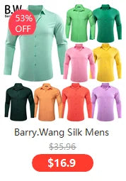 Camisas de seda de diseño para hombre en azul, dorado, verde, rojo, blanco y negro. Estampado cachemir bordado. Corte ajustado. Blusas casuales de manga larga.