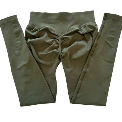 Leggings deportivas sin logo para mujer, efecto push-up, cintura baja, sin costuras, para gimnasio, yoga y entrenamiento.