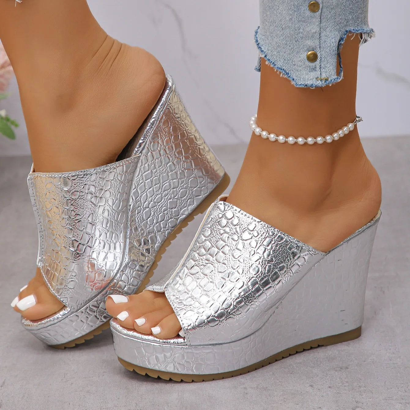 2025 Wedge Women Sandals Summer Retro Clip Toe Platform Sandals Woman Plus Size Trend Thick Bottom Shoes Women Zapatos De Mujer