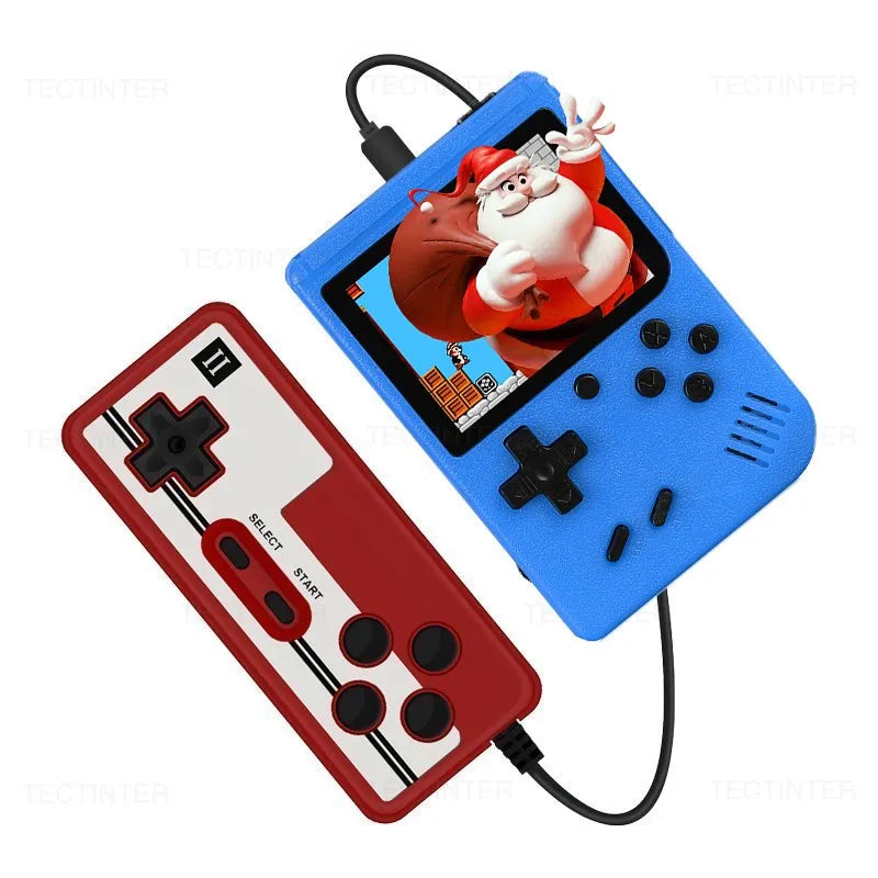 Consola de videojuegos portátil retro de 8 bits con pantalla LCD de 3,0 pulgadas y 500 juegos AV integrados, ideal como regalo para niños.