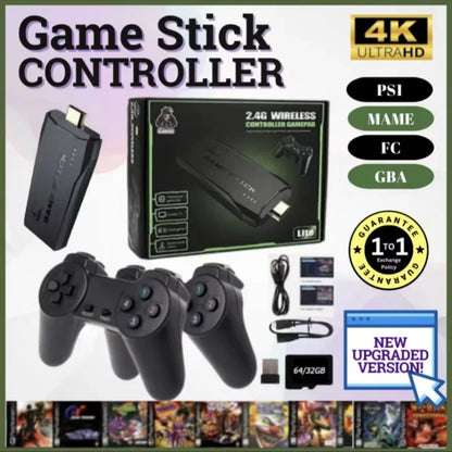 Consola de videojuegos 2.4G con doble mando inalámbrico, 4K, 20.000 juegos, 64 GB, retro, ideal para regalo de Navidad infantil.