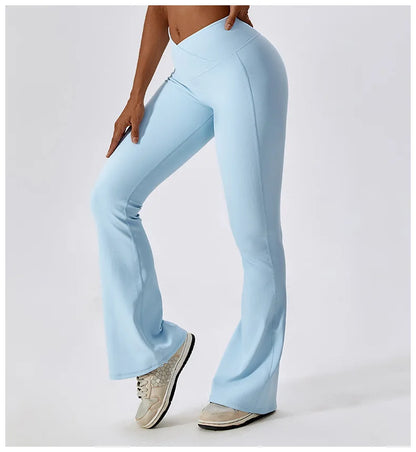 Pantalones de yoga acampanados para mujer, leggings de cintura alta, pantalones de pierna ancha, pantalones deportivos para gimnasio, entrenamiento físico, pantalones acampanados para baile latino.