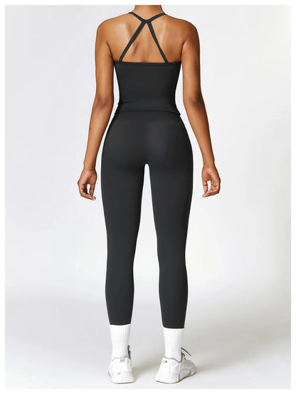 2PCS Seamless Yoga Set Women Workout Set Sportswear Gym Clothing Fitness Long Sleeve Crop Top High Waist Leggings Sports Suits
