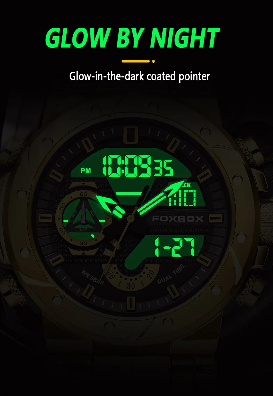 Reloj LIGE para hombre, correa de moda, deportivo, militar, calendario semanal, relojes de cuarzo, LED, pantalla dual, cronógrafo, relojes digitales para hombre