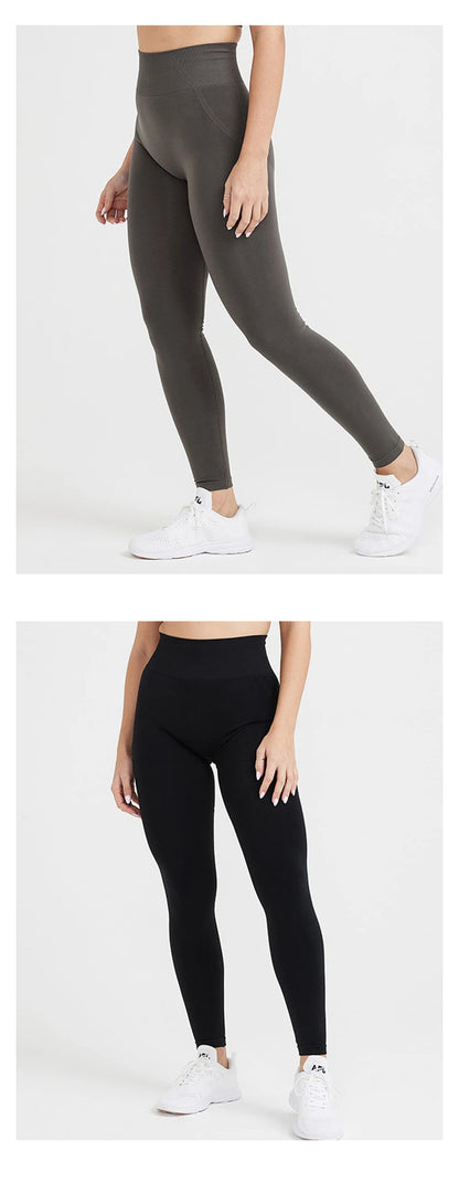 Mallas deportivas para mujer, pantalones de yoga, leggings ajustados sin costuras, suaves, de cintura alta, para gimnasio, entrenamiento, ropa deportiva y fitness.