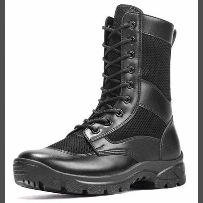 Botas Martin finas de verano para hombre, botas de trabajo de malla transpirable de caña alta, zapatos de seguridad para escalada de montaña, ligeras y cómodas