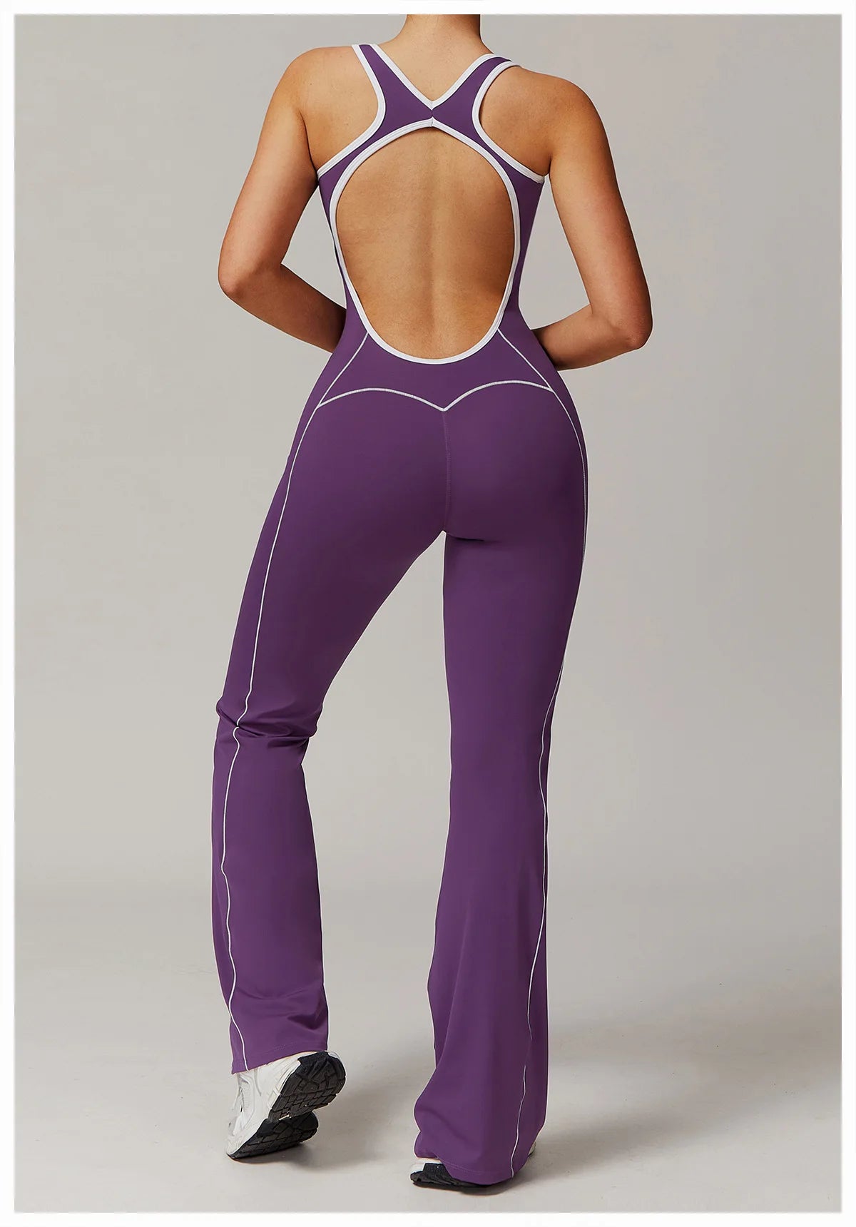 Conjunto de ropa deportiva de yoga con espalda cruzada para mujer, monos de una pieza con bloques de color, monos deportivos sin mangas, conjunto de gimnasio