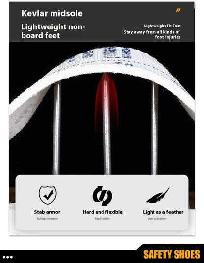 Botas de trabajo para hombre, con puntera de acero, puntera blanda, impermeables, antideslizantes, antiperforación, resistentes al deslizamiento, botas de seguridad para el trabajo.