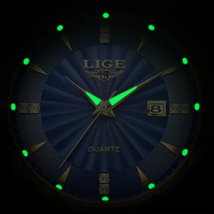 Reloj de lujo LIGE para mujer, moderno, deportivo, para exteriores, luminoso, de cuarzo, con movimiento importado, resistente al agua, de acero inoxidable.