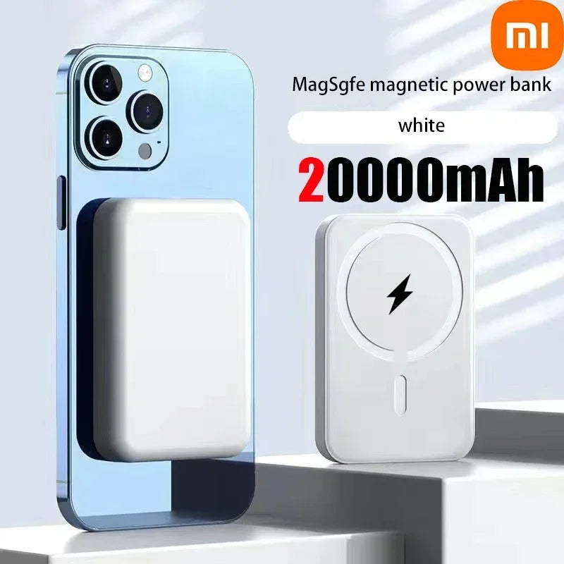 Banco de energía magnético portátil Xiaomi de 500000 mAh con cargador rápido inalámbrico de 25 W, gran capacidad, compatible con Magsafe para iPhone y Huawei.