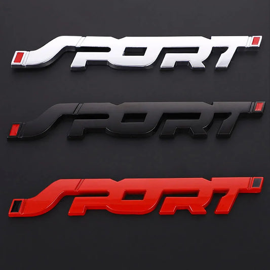 Pegatinas para accesorios de coche, diseño de metal 3D cromado negro, para maletero de coche, carreras, deporte, palabra, letra, logotipo, emblema, insignia, calcomanía.