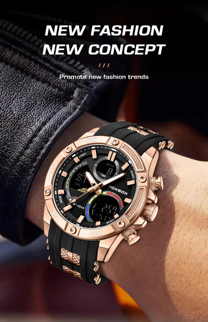 Relojes militares de moda para hombre LIGE, reloj cronógrafo deportivo original de lujo para hombre, reloj de cuarzo resistente al agua, reloj de pulsera digital