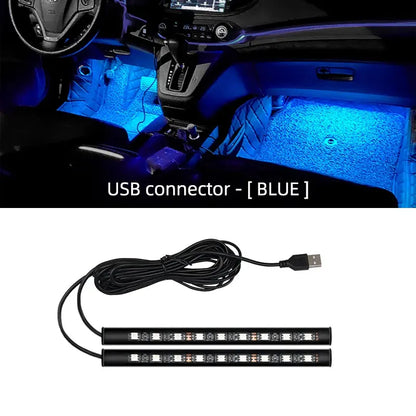 Nuevo kit de luces LED de ambiente para interior de coche, con retroiluminación de 5 V y USB, lámpara de neón decorativa para ambiente de coche, accesorios para vehículos.