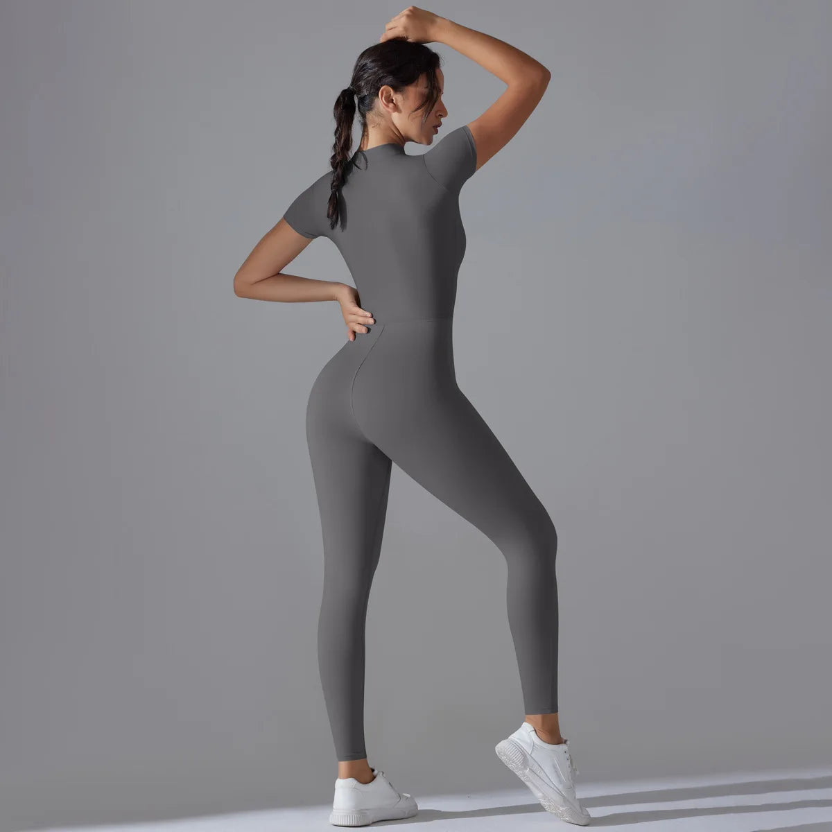 Women Zipper Bodysuits Fitness Sports Bodysuit Yoga Suit Breathable Quick Drying Sports Yoga Clothing Women Gym Push Up Workout