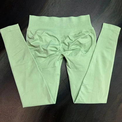 Leggings deportivas sin logo para mujer, efecto push-up, cintura baja, sin costuras, para gimnasio, yoga y entrenamiento.