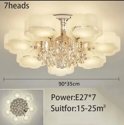 Lámpara de techo LED para sala de estar, moderna, sencilla, cálida, romántica, atmosférica, para el hogar, de cristal de bajo consumo.