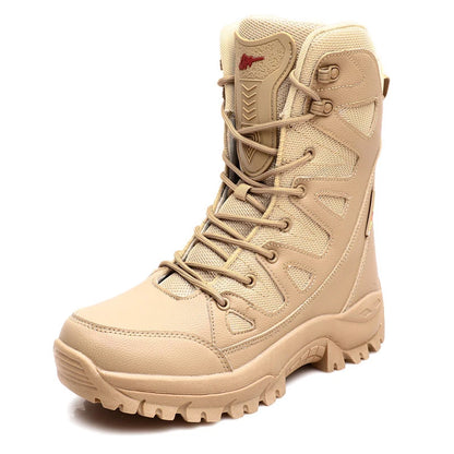 Botas tácticas ultraligeras de lona transpirable de nuevo estilo para hombre, ideales para primavera y verano, para senderismo y actividades al aire libre, para fanáticos del ejército y el entrenamiento de combate.