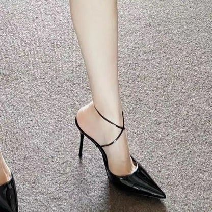 Sandalias de tacón alto con punta fina Ele Sexy para mujer, moda 2025, tacón fino, combinables con todo, punta abierta.