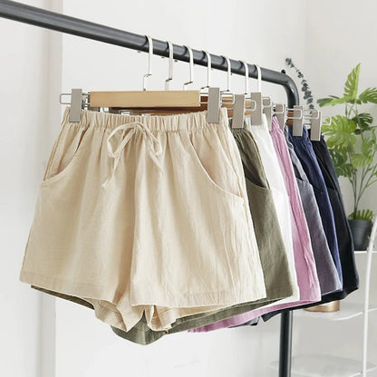Pantalones cortos de verano para mujer, informales, de cintura alta, para adolescentes y niñas, transpirables, para correr y playa