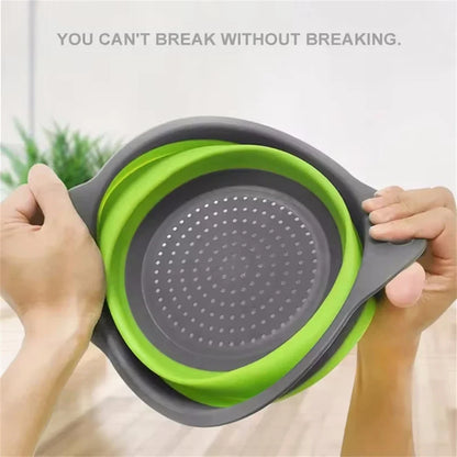 Colador plegable redondo, libre de BPA, cesta de drenaje para lavar frutas y verduras, colador de cocina, apto para lavavajillas.