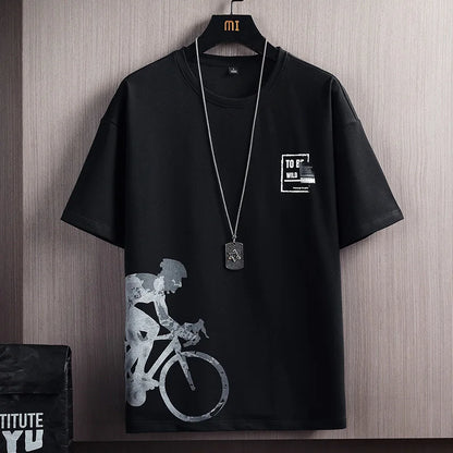 Conjunto informal de dos piezas para hombre, camiseta de manga corta y pantalones cortos, estilo veraniego, ropa deportiva y elegante.