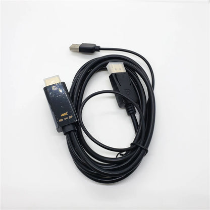 Cable HDMI a DP de 1,8 m (4K, 60 Hz), adaptador convertidor HDMI 2.0 a DisplayPort de 1,8 m (6 pies) con cable de alimentación USB para PS5, PS4 Pro, PC y portátil.