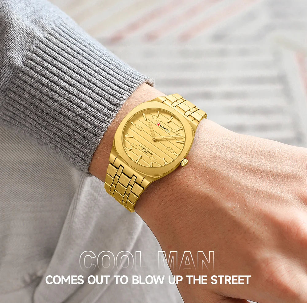 Reloj de cuarzo fino de la marca de moda CURREN, relojes de pulsera sencillos y personalizados con esfera de 38 mm resistente al agua