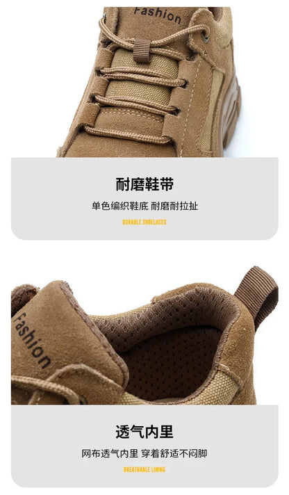 Calzado de seguridad laboral para hombre: transpirable, apto para todas las estaciones, resistente a impactos y perforaciones, y con protección contra el desgaste.