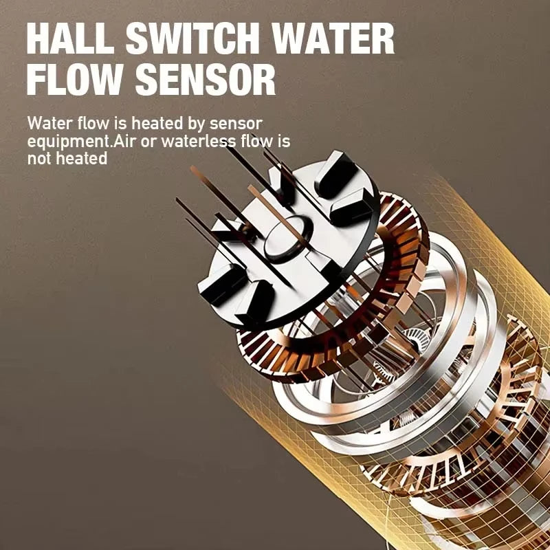 Calentador de agua instantáneo inteligente de pared con ducha eléctrica sin tanque y calentamiento rápido. Termostato para baño y cocina. 110V/220V