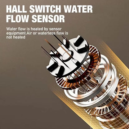 Calentador de agua instantáneo inteligente de pared con ducha eléctrica sin tanque y calentamiento rápido. Termostato para baño y cocina. 110V/220V