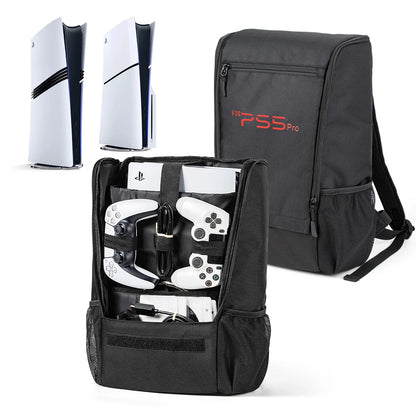 Mochila para juegos para consola PS5 Pro y accesorios, estuche protector de viaje de gran capacidad, compatible con PS5 Slim