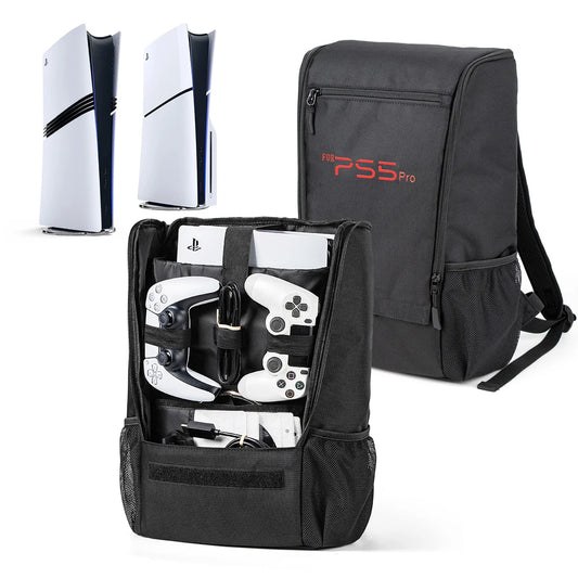 Mochila para juegos para consola PS5 Pro y accesorios, estuche protector de viaje de gran capacidad, compatible con PS5 Slim