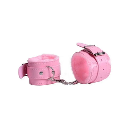Esposas de cuero PU con forro polar para mujer, mordazas para pies, cadena de hierro para pies, accesorios de fotografía de manos no dañinos, COS para chicas atractivas