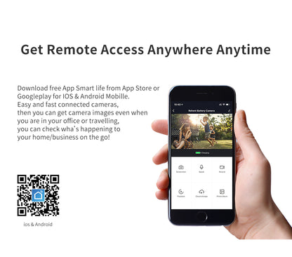 Cámara PTZ exterior Tuya SmartLife de 3 MP con WiFi, batería, energía solar, seguimiento de movimiento, detección PIR, visión nocturna a color y aplicación SmartLife.