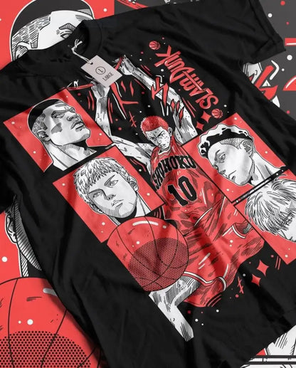 Camiseta de anime de baloncesto de los 90, ropa otaku, camiseta unisex con gráficos de anime