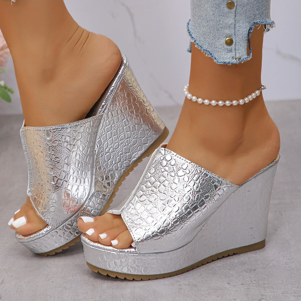 2025 Wedge Women Sandals Summer Retro Clip Toe Platform Sandals Woman Plus Size Trend Thick Bottom Shoes Women Zapatos De Mujer