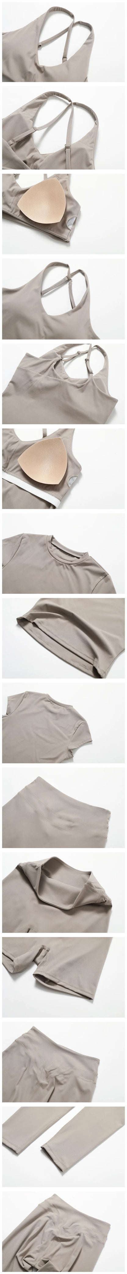 SWELTERING Conjunto de 2 piezas de ropa deportiva para mujer, conjunto de yoga, ropa deportiva para gimnasio, trajes de yoga, conjunto de fitness, chándales, sujetador deportivo, leggings para gimnasio