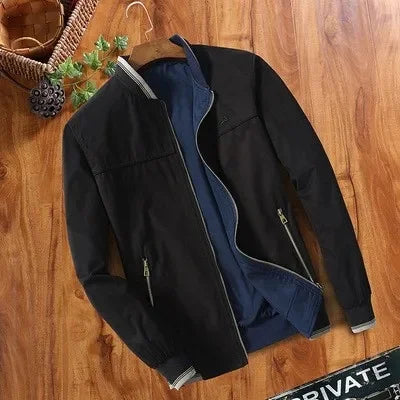 Chaqueta informal de doble cara para hombre, otoño invierno 2024, para llevar al revés, profesional, de negocios, formal, ajustada.