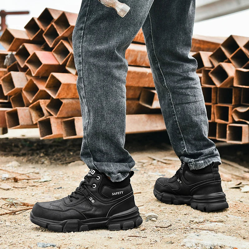 Zapatos de trabajo de seguridad unisex con puntera de acero, transpirables, antiaplastamiento, antipinchazos, calzado de protección laboral para hombres y mujeres, zapatillas, botas de seguridad.