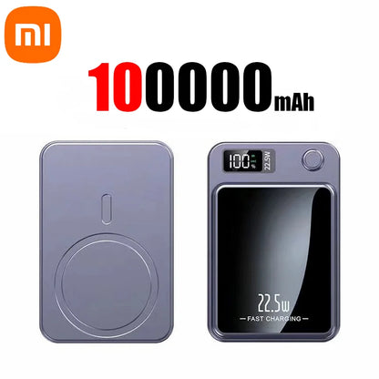 Banco de energía magnético inalámbrico Xiaomi de 500.000 mAh y 22,5 W, carga ultrarrápida, batería externa portátil para iPhone y Samsung.