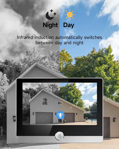 KUXA 4.3 Inch 1080P/158° Wifi Smart Door Bell Camera Tuya Video Door Peepholes PIR Movement Detection Eye Wireless Doorbell