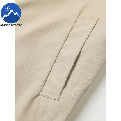 Abrigo largo Maxbarley para hombre, estilo gabardina, marca coreana, color liso, con cinturón, colección otoño 2025. Nuevo diseño de chaqueta cortavientos de un solo botón.