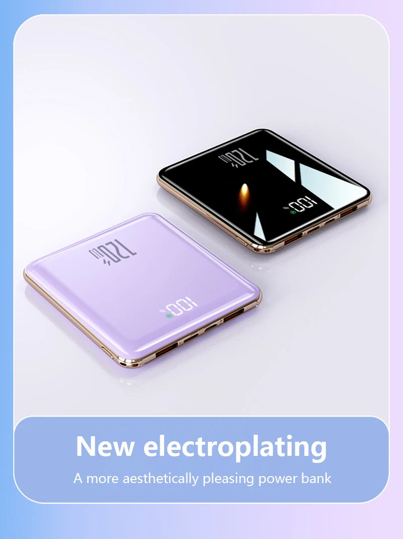 Xiaomi - Mini banco de energía de 500.000 mAh, gran capacidad, carga súper rápida, batería externa con 4 cables integrados para iPhone, Samsung y Xiaomi.
